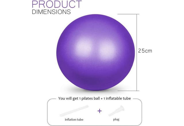 LuxusKollektion Gymnastikball Gymnastikball Pilates-Ball 25cm Soft Yoga Ball mit aufblasbarem