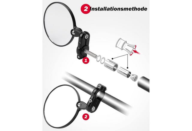 LuxusKollektion Motorradspiegel Motorradspiegel E24 Geprüft 360° Drehbar Lenkerendenspiegel Scooter