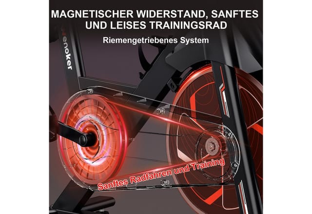 Riksion Heimtrainer mit LCD-Monitor, Magnetwiderstand Stationäres Fahrrad für Zuhause (1-tlg), Indoor Bike mit Flüsterleise, Schweres Schwungrad