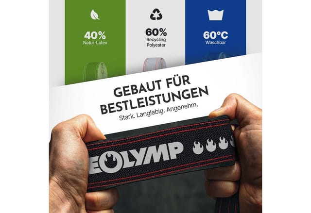 NEOLYMP Trainingsbänder Gymnastikband Stoff für vielseitiges Training - waschbar, Resistance Bands mit Verstellschnalle - Waschbar