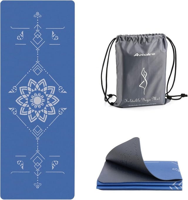 Elegear Sportmatte Faltbare Yogamatte & Fitnessmatte – 6mm PVC Trainingsmatte, rutschfest, faltbare Yogamatte, platzsparend, für Workout, Yoga & Pilates