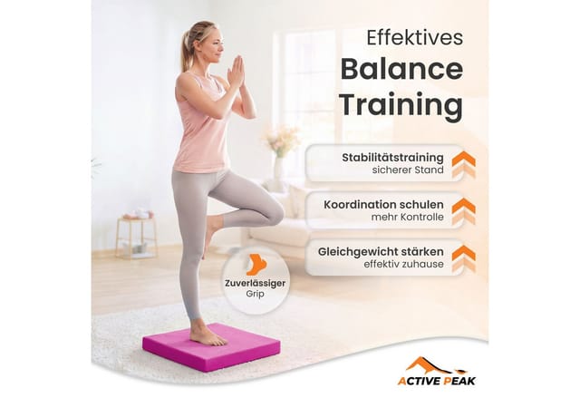 Active Peak Balanceboard Balance Pad XXL Gleichgewichtskissen, Ideal für Yoga, Pilates & Core-Training & Physiotherapie