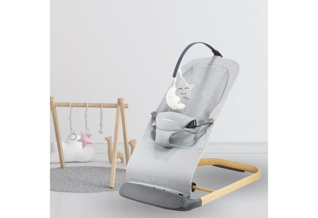 Moby-System Babywippe 2-in-1-Schaukelstuhl mit Einlage LILY - grau