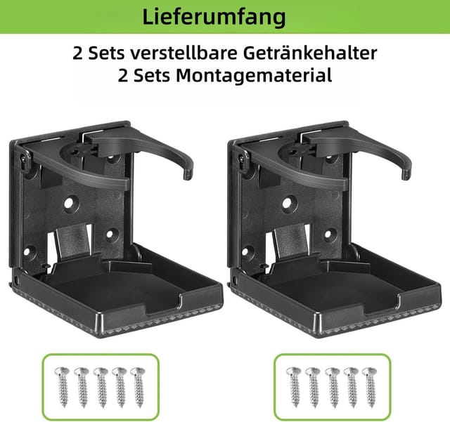 FOUORTUNATE-BEE Flaschenhalter 2er Set klappbare Auto Getränkehalter für PKW & Boot, (2-St), Universeller Becherhalter für Wohnmobil, LKW & Zuhause
