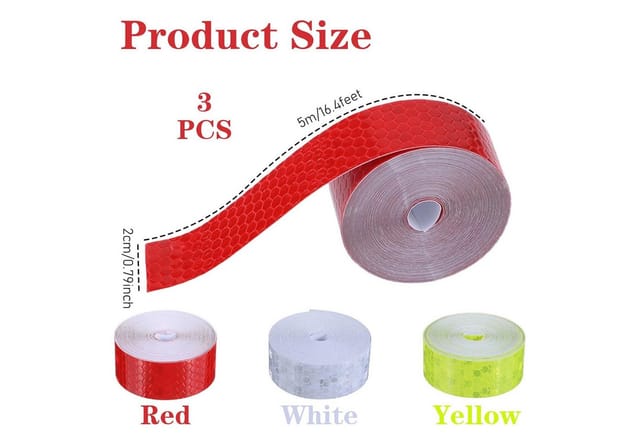 FELIXLEO Blitzlichtreflektoren Reflektorband Selbstklebend 3 Rollen 5m Neon Warnband Bike, (1 St)