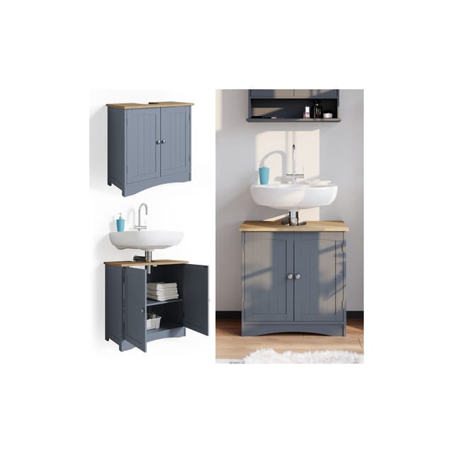 Vicco Waschbeckenunterschrank Bianco Grau 60 x 60 cm