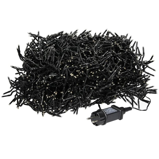 ECD Germany LED Büschel Lichterkette 22m 3000 LEDs Warmweiß Strombetrieb IP44