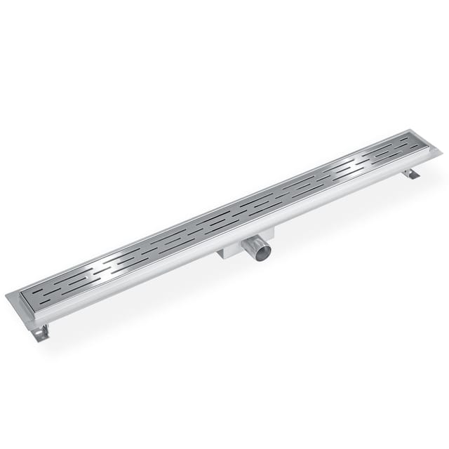 Tectake Duschrinne Aus Edelstahl Variable Einbauhöhe 90 x 6 50 x 10 cm Grau