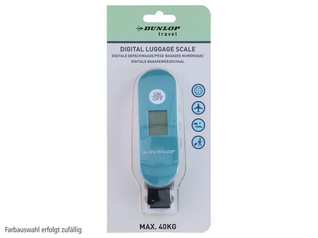 DUNLOP Digitale Gepäckwaage, Schwarz, Grau, Blau
