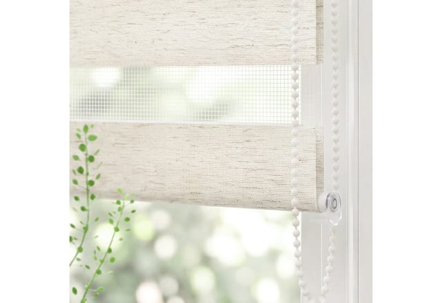 Doppelrollo Duo Rollo Klemmfix ohne Bohren freihängend Lichtschutz für Fenster, Salcar, Beige 60x130cm,Klemmträger blickdicht Jalousie Seitenzugrollo für Tür