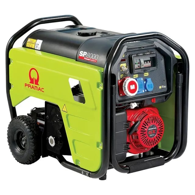 Pramac Stromerzeuger SP8000 (Nennleistung: 5,4 kW, Tankvolumen: 27 l, Verbrauch: 2,87 l/h)
