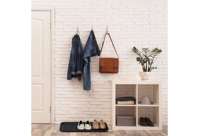 Relaxdays Schuhabtropfschale Kunststoff Schwarz 3er Set 60 cm x 40 cm