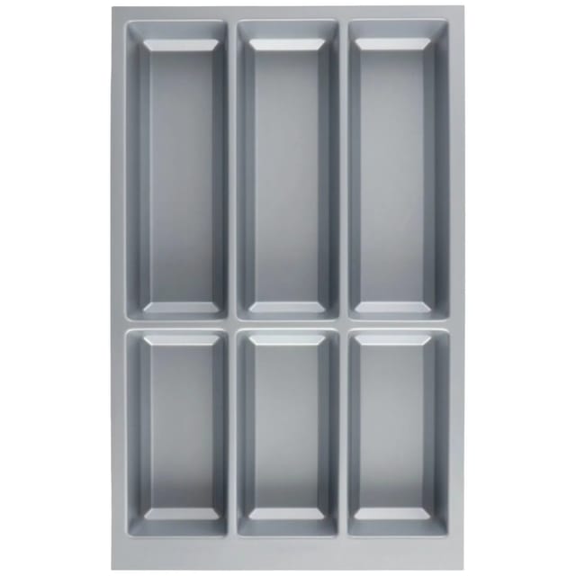 Agoform Besteckeinsatz Nob Schubladeneinsatz für Nobilia Küchen für Korpusbreite 400mm für Küchenmodelle von 2012-2024 Silber
