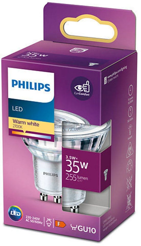 Philips Hue LED-Leuchtmittel LED classic Lampe 35W GU10 warmweiß 255lm, GU10