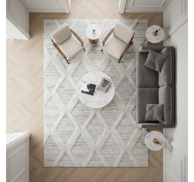KADIMA DESIGN Teppich EISACK Hoch-Tief 3D-Effekt Wohnzimmer Schlafzimmer Waschbar Boho, Läufer, Höhe: 22 mm, 60x110 cm, Wohnzimmerteppich Esszimmer Strapazierfähig Waschbar