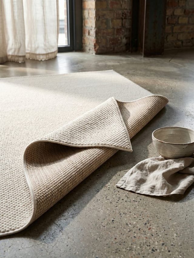 Flachgewebe-Teppich Berber-Tradition Creme 60x110 cm Uni meliert