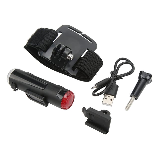 Wiederaufladbare Usb-fahrradhelmlampe, 5 Modi, Vorder- Und Rücklicht Für Lenker, Wandern Und Camping