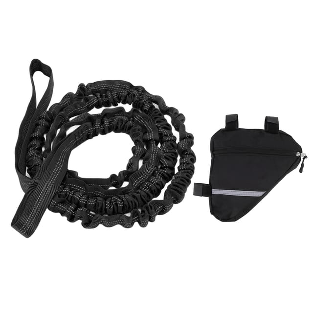 Ausziehbares Fahrradabschleppseil Aus Nylon, 2,7 M Lang, Tragbares Design Zum Joggen Und Spazierengehen, Schwarze Farbe