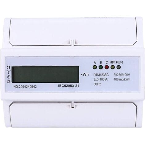 230/400 V, 5–100 A, Digitaler Stromzähler In Kwh, Drehstromzähler Mit Lcd-anzeige.