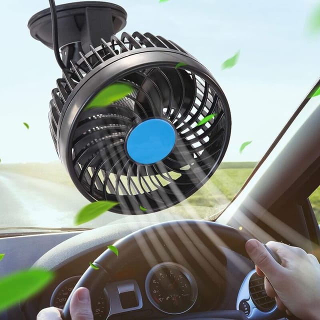 Autolüfter, 12 V, Variable Geschwindigkeit, Mit Saugnapf, 360° Drehbar, Leise, 15 Cm, Für Autos, Lkws, Wohnmobile, Boote Und Suvs