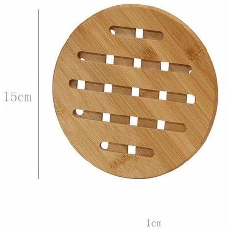 2 Platzsets Zum Essen, Runde Untersetzer, Hitzebeständige Und Rutschfeste Platzsets, Dicke Thermountersetzer Aus Bambus (klein, Rund, 15 Cm)