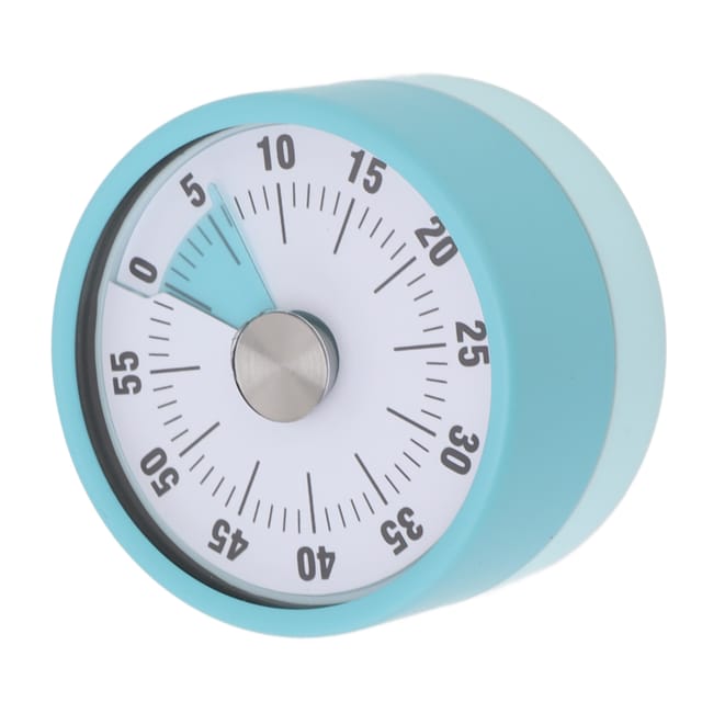 Timer Prestige Mechanischer Küchentimer – Magnetische Stoppuhr Mit Optischem Zähler In Blauem Edelstahl, Max. 55 Min., 121 G, Batterielos, Zuverlässig Für Küche/büro/schule