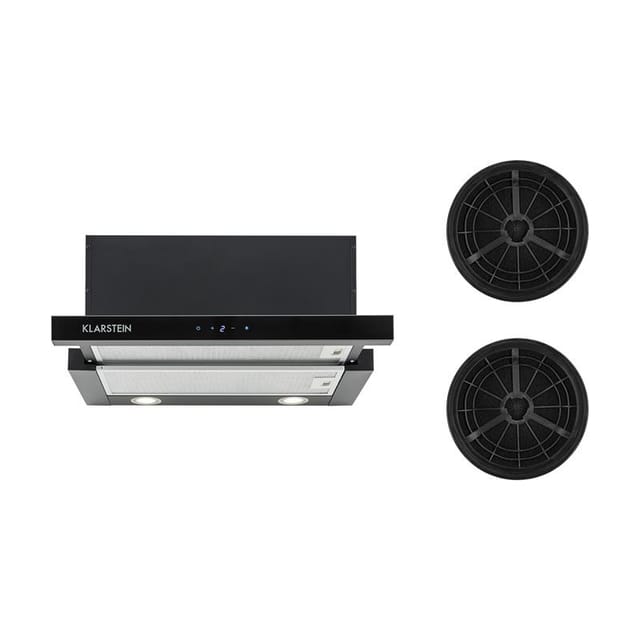Klarstein - Vinea Dunstabzugshaube Umluftset 60cm 610m³/h Aktivkohlefilter Schwarz