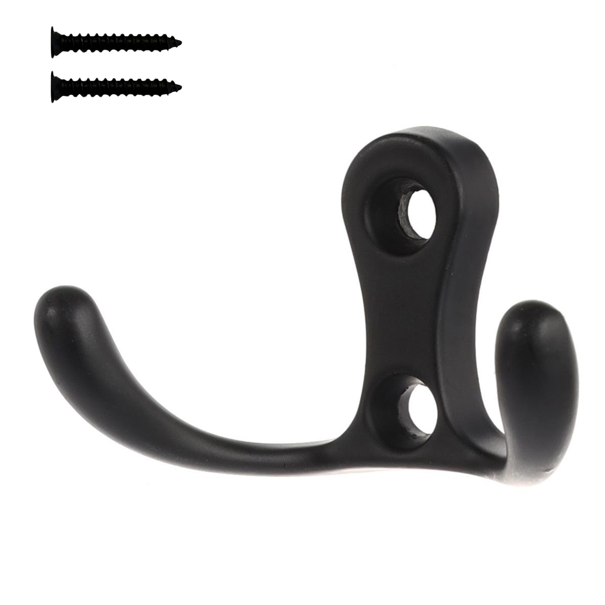 Wandhaken In Mattschwarz Mit Zwei Haken Xv02