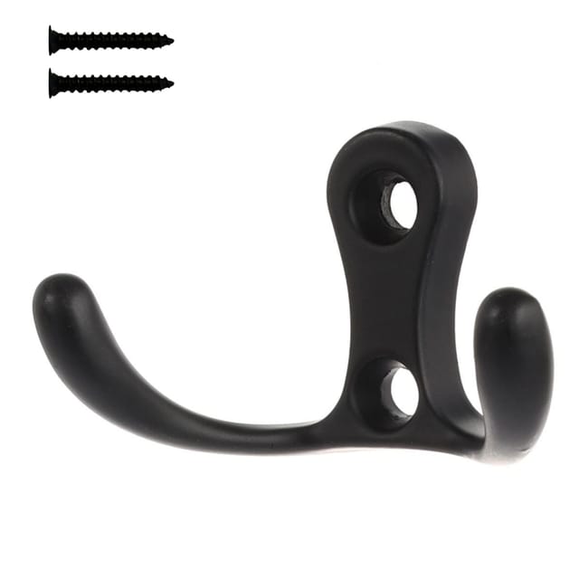 Wandhaken In Mattschwarz Mit Zwei Haken Xv02