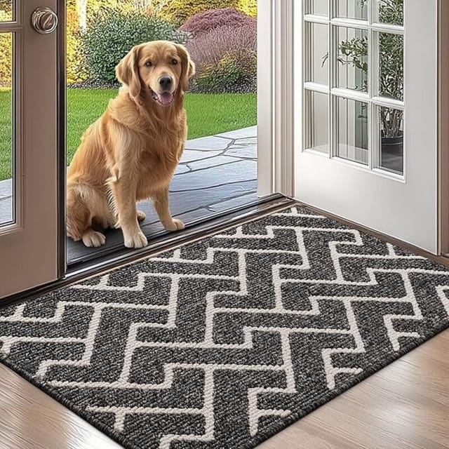 [niemals Verwendet] Fußmatte Für Den Innenbereich, 60 X 90 Cm, Wasserdicht, Rutschfest, Saugfähig, Waschbar, Geeignet Für Küche Und Bad – Schwarz