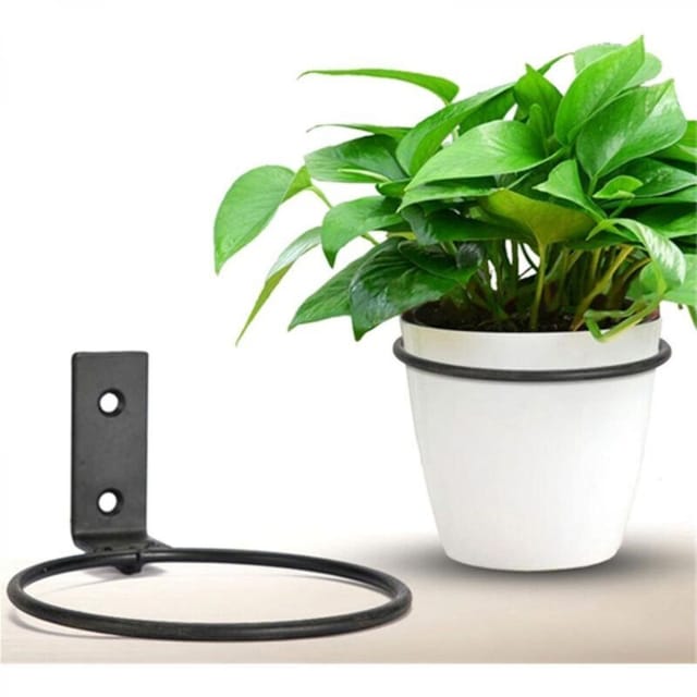 [niemals Verwendet] Zusammenklappbarer, Wandmontierter Blumentopfhalter Aus Eisen, 18 Cm Durchmesser, Schwarz, Geeignet Für Garten Und Balkon, 1 Stück