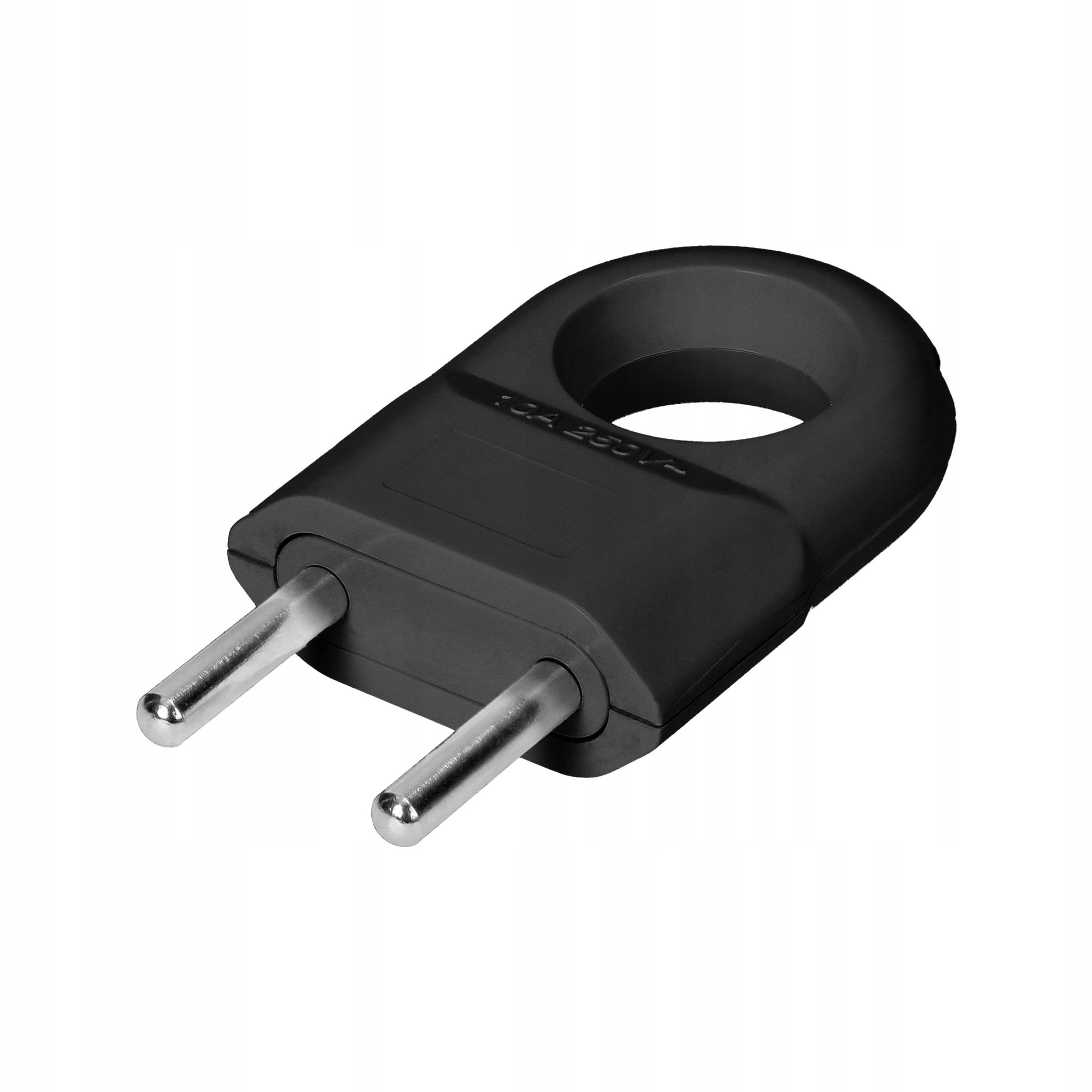 Euro-flachstecker 2p - Schwarz - Mit Praktischem Griff - Ohne Erdung - Robust Und Vielseitig