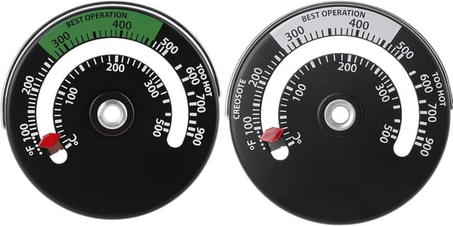 1 Magnetthermometer, Aluminiumlegierung, Messbereich 0-500°c, Genauigkeit ±10°c, Für Öfen Und Kamine
