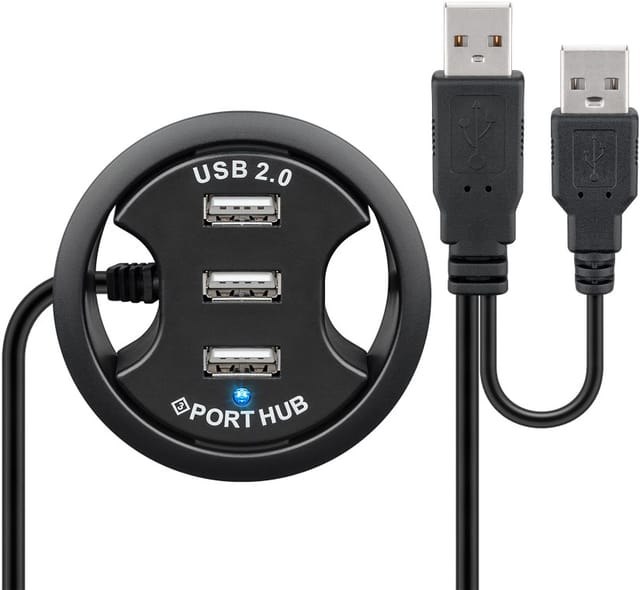 3-port Usb-einbau-hub, Zum Einbau In Tischdurchführungen Von 60 Mm.