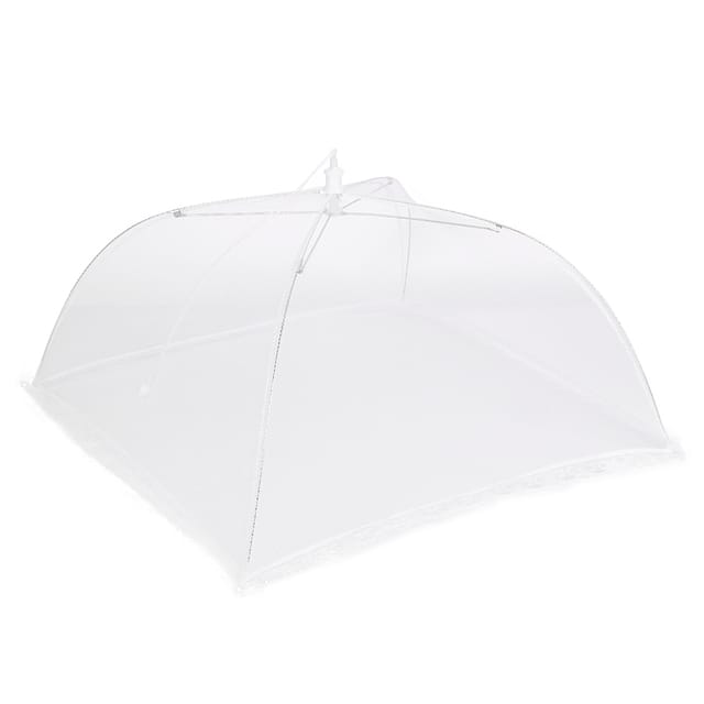 2-teiliges Faltbares Lebensmittelabdeckungsset – Fliegennetz Für Lebensmittel, Wiederverwendbare Geschirrabdeckung – Küchenzubehör, Weiß, 43 X 43 Cm
