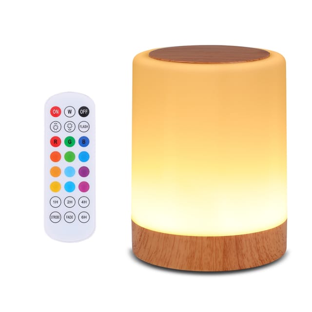 Touch-nachttischlampe, 13 Rgb-farben & 5 Helligkeitsstufen, Usb-wiederaufladbare Schreibtischlampe, Dimmbares Nachtlicht Mit Fernbedienung Und Rgb-farbwechsel, Tragbare Lampe Für Baby, Schlafzimmer, W