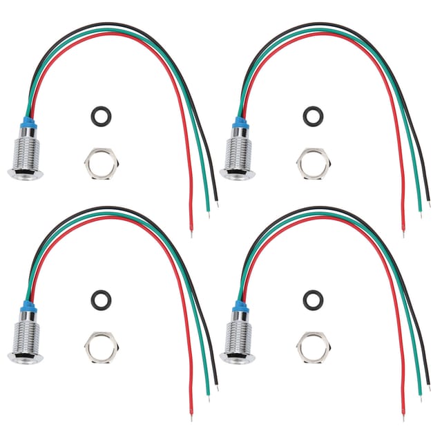 Vorverdrahtete, Runde, Wasserdichte Led-metall-kits, 2 Farben, Gemeinsame Anode, 3-6 V, 10 Mm (rot Und Grün)