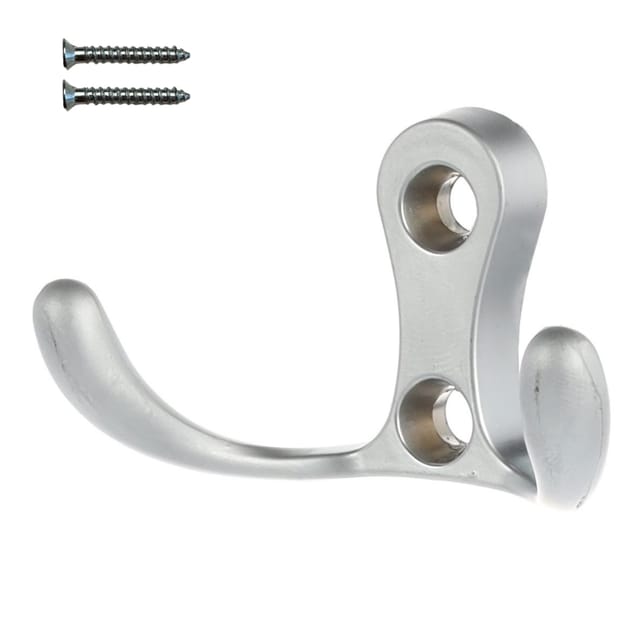 Wandhaken Aus Mattem Chrom Mit Zwei Haken Xv02