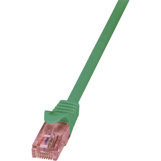 Logilink - Cq2035u Rj45 Netzwerkkabel, Patchkabel Cat 6 U/utp 1.00 M Grün Flammwidrig, Mit Rastnasensc