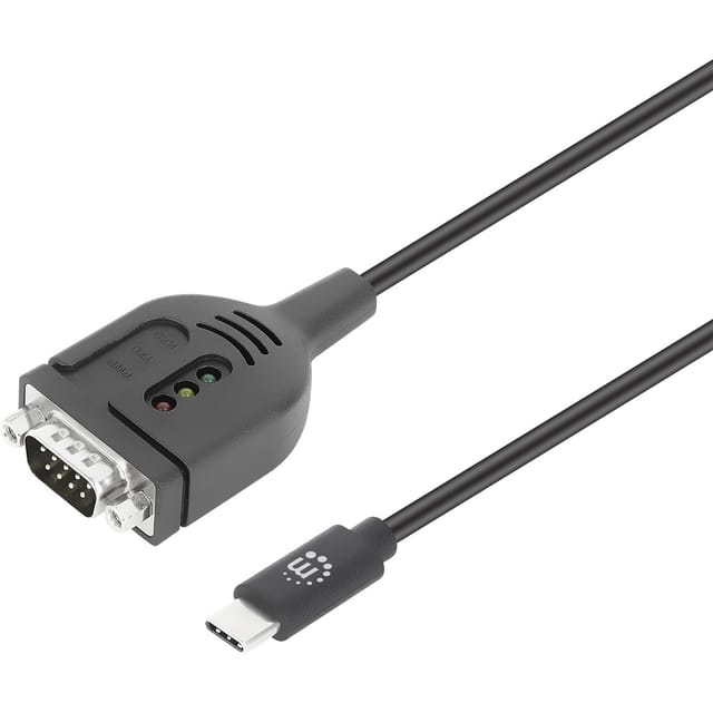 Manhattan Seriell Adapterkabel [1x Usb-c® Stecker - 1x Seriell (9pol.)] 100 Cm Schwarz