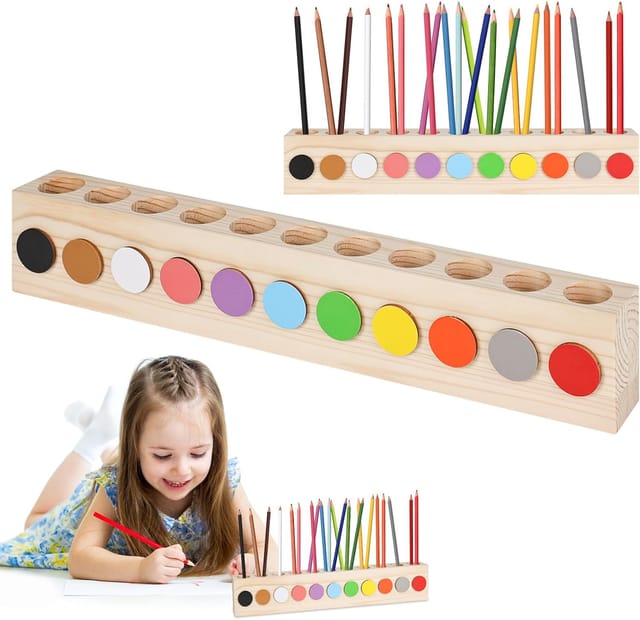 Stiftehalter, 41 X 5 X 7 Cm, Aus Holz, Mit 11 Separaten Fächern, Stifteorganizer, Stiftehalter Für Kinder, Schule, Zuhause, Kunstatelier