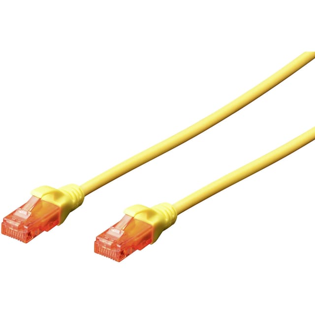 Digitus Dk-1617-005/y Rj45 Netzwerkkabel, Patchkabel Cat 6 U/utp 0.50 M Gelb Halogenfrei, Verdrillte