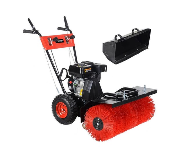 Brast Benzin Kehrmaschine Laubsammler Motorbesen 4,8kw(6,5ps) 80cm Arbeitsbreite 2in1 Gerät