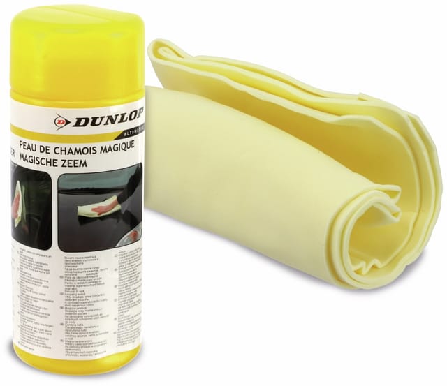 Dunlop Chamois Magique 36x27cm – Chiffon Haute Absorption, Nettoyage Sans Traces, Réutilisable & Durable, Auto, Moto & Vélo