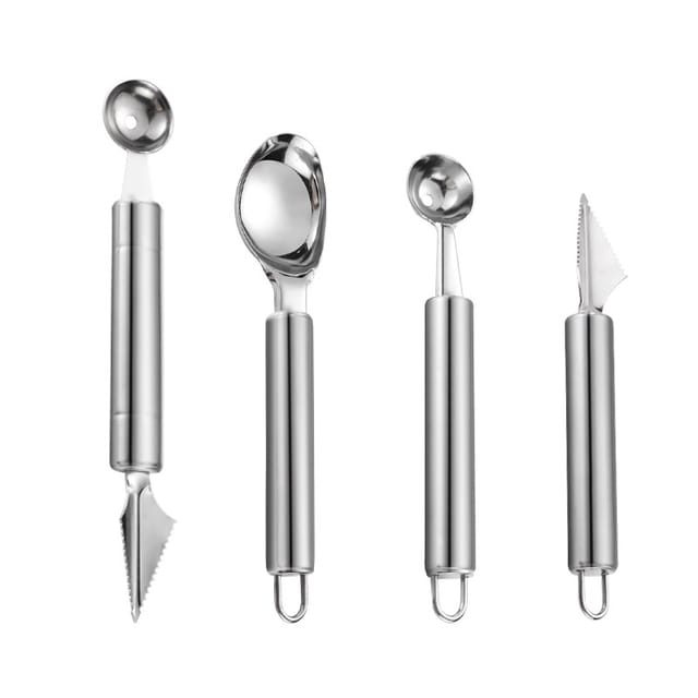 Eiskugelportionierer – Obstmesser – Schaufel – Küchenhelfer Aus Edelstahl – 4er-set