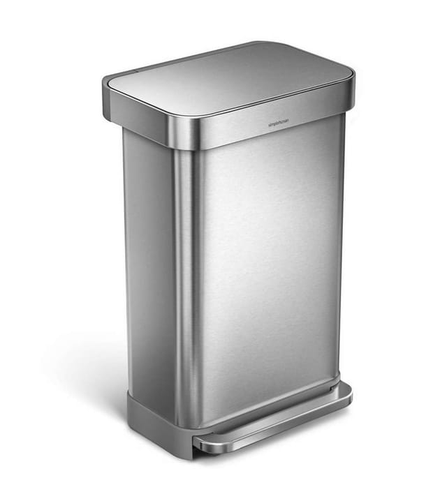 Simplehuman - Mülleimer Mit Einsatz Für Die Beutel, 45 L, Edelstahl Gebürstet Cw2024