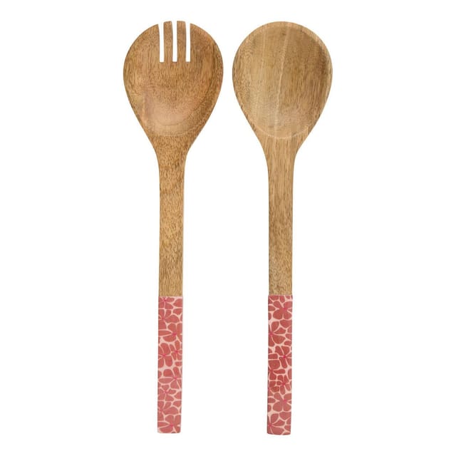 Salatbesteck Inaya Terracotta Und Mangoholz - Atmosphera Créateur D'Intérieur