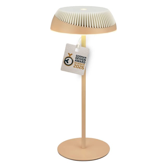 Briloner Led Tischlampe Kabellos Ø14x32cm 2w 200lm 2700k Warmweiß Touch Beige Altweiß - Tischleuchte Wohnzimmer Flur Balkon