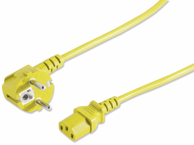 S-impuls Kaltgerätekabel, Gelb, 1,8 M