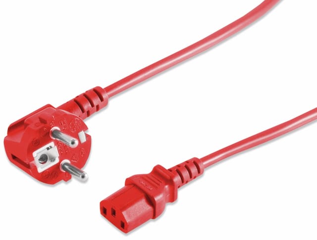 S-impuls Kaltgerätekabel, Rot, 1,8 M
